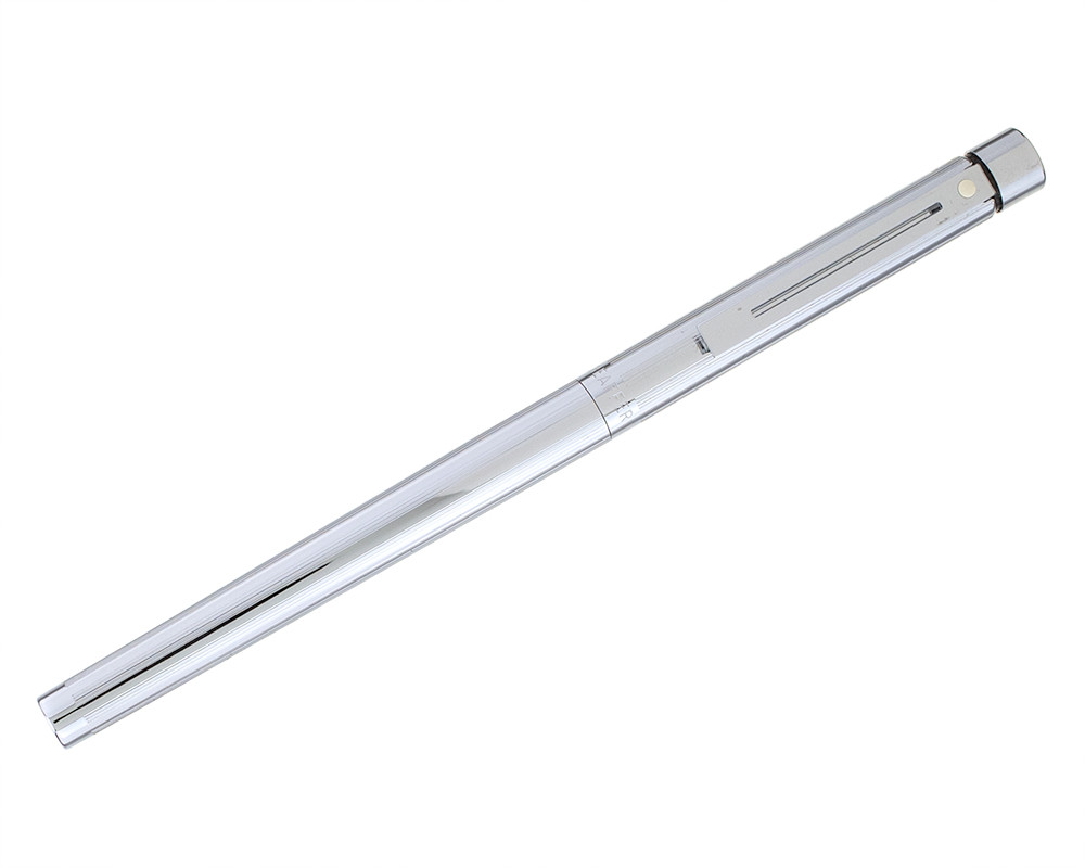 Sheaffer Slim Targa Fountain Pen - Polished Chrome, Steel Broad