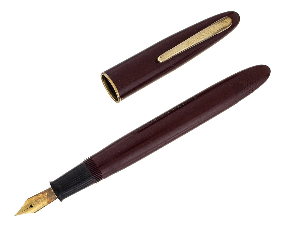d*9様 SHEAFFER 万年筆 本体 バーガンディ×ゴールド Sheaffer Craftsman Touchdown - Burgundy, 14kt Fine Nib (2025-1108