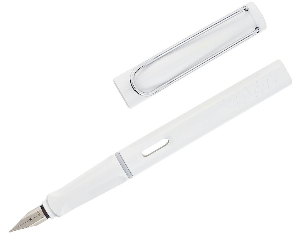 Lamy Safari Fountain Pen - White, Steel Medium Nib (2025-1202-29