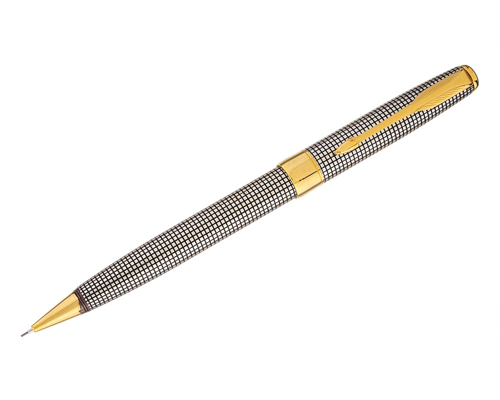 Parker Sonnet 万年筆 シルバー・ゴールド Parker Sonnet Mechanical Pencil - Sterling Cisele with Gold Trim