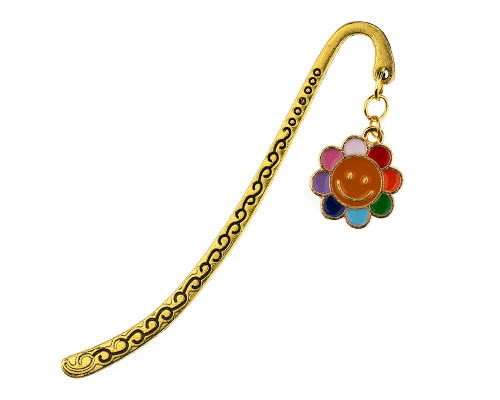 Cardinal Pens Bookmark - Gold, Smiley Daisy Face