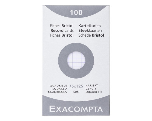 Exacompta Index Cards - 3 x 5, Graph - White