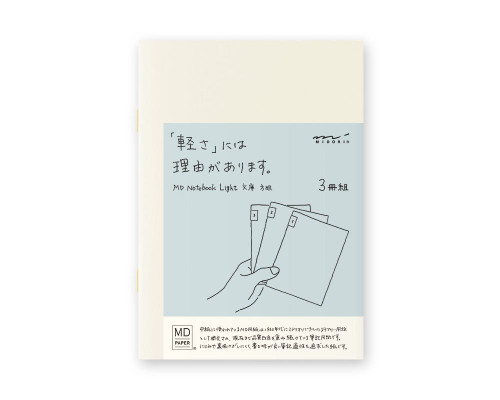Midori MD Light Notebook - A6, Graph - Ivory (3 Pack)