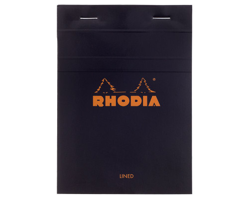 Rhodia No. 13 Staplebound Notepad - A6, Lined - Black