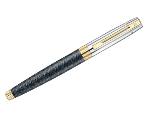 Sheaffer 300 Rollerball - Engraved Matte Black with Gold Trim