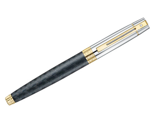 Sheaffer 300 Rollerball - Engraved Matte Black with Gold Trim