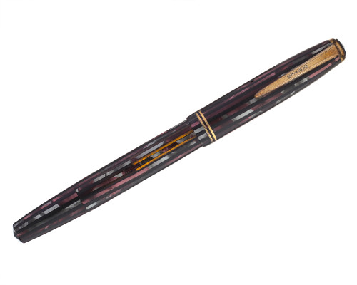 Parker Duofold Speedline Vacumatic Fill - Red Stripe, 14kt Broad Nib (2025-0701-35)