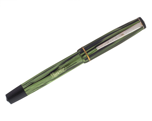 Merlin 33 Button Filler - Green, 14kt Fine Nib (2025-0701-64)