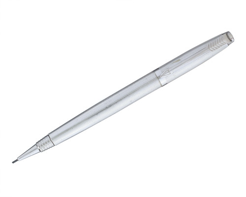 Parker 45 Mechanical Pencil - Striped Silver Plate (2025-0701-446)