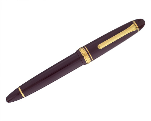 Sailor 1911 Large Fountain Pen - Maroon with Gold Trim, 21kt Medium Fine Nib (2025-0701-569)