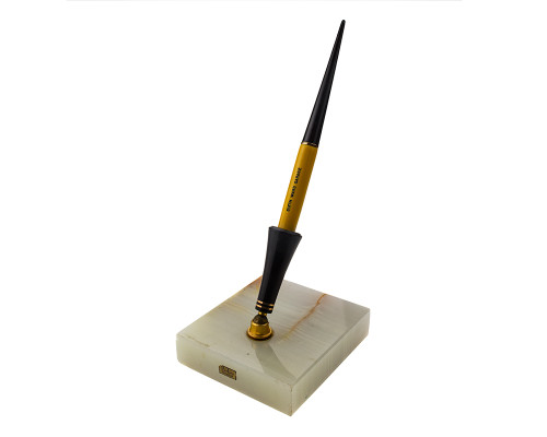 Parker Duofold Jr. Desk Set - Mandarin with Padrara Onyx Base, 14kt Fine Nib (2025-0911-18)