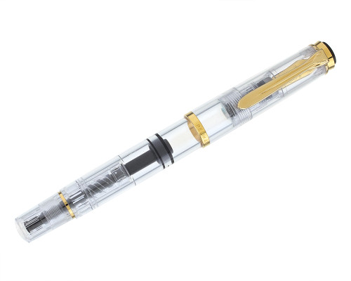 Pelikan M200 Fountain Pen, Clear Demonstrator - Steel Fine Nib (2025-1113-b7)