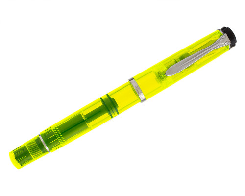 Pelikan M205 Fountain Pen, Duo Neon Yellow Highlighter - Steel BB Nib (2025-1119-01)