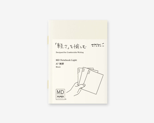 Midori MD Light Notebook - A7, Blank - Ivory (3 Pack) - Cover