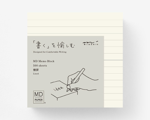 Midori MD Block Memo Pad - Lined - Ivory