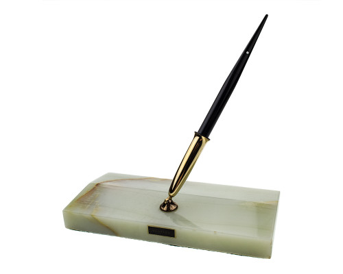 Sheaffer Snorkel Desk Set - Black with Marble Base, 14kt Fine-Medium Nib (2025-1218-d2)