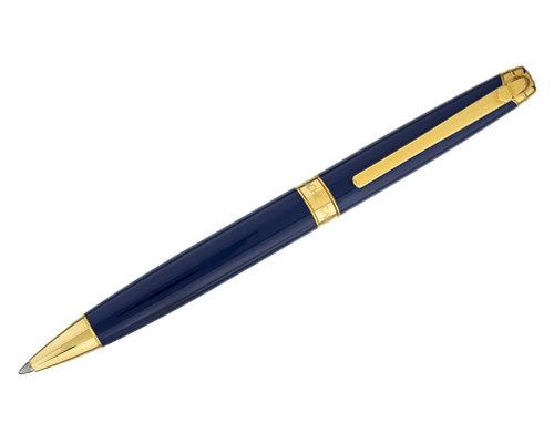 Caran d'Ache Leman Ballpoint Pen - Blue with Gold Trim (2025-1213-11)