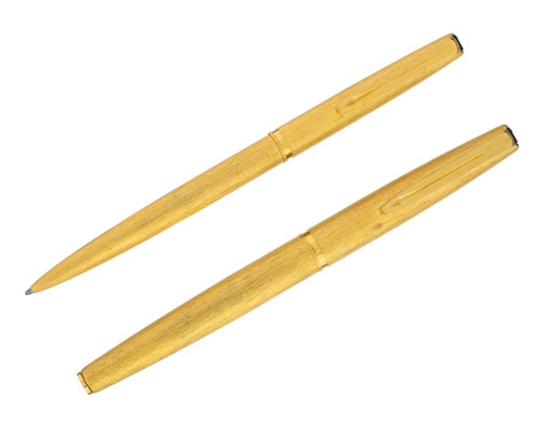 Aurora 98 Fountain Pen and Ballpoint Set - Brushed Gold Fill, 14kt Medium Nib (2026-0220-07)