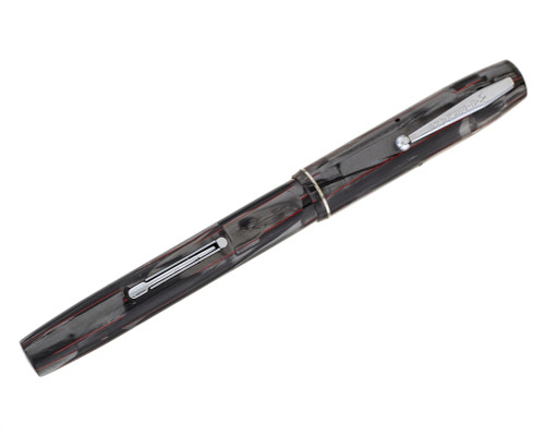 Waterman Thorobred Fountain Pen - Grey Marble with Red Veins, 14kt Fine Nib (2026-0617-03)