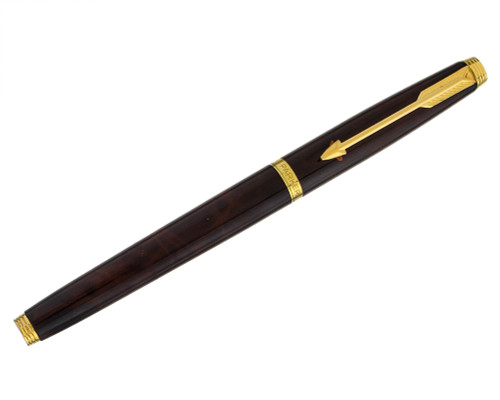 Parker 75 Fountain Pen - Brown Thuya, 18kt Medium Nib (2026-0617-22)