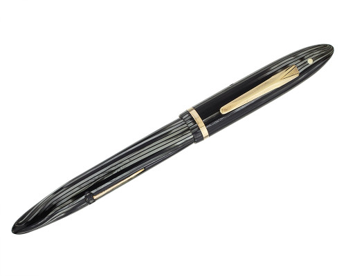 Sheaffer Balance Lever Filler Fountain Pen - Canadian, Grey Stripe, 14kt Medium Nib (2026-0617-26)