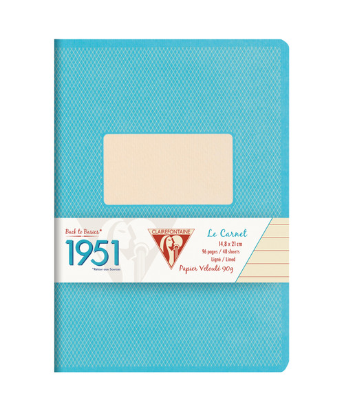 Clairefontaine 1951 Staplebound Notebook - A5, Lined - Turquoise - Open