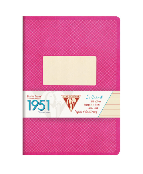 Clairefontaine 1951 Staplebound Notebook - A5, Lined - Raspberry - Cover