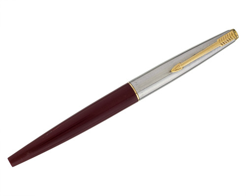 Parker 45 Fountain Pen - Burgundy, Steel  Medium Nib (2026-0617-53)