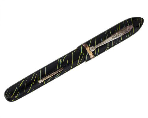 Remington Fountain Pen - Black with Yellow and Blue Swirl, Steel Broad Nib (2026-0617-64)