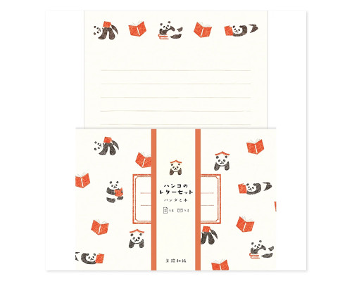 Hanko Letter Set - Panda & Book