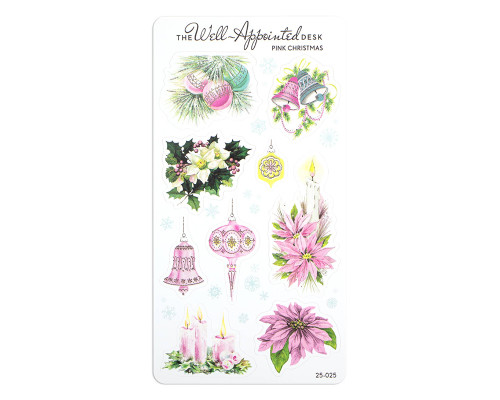 The Well-Appointed Desk Pink Christmas Sticker Sheet