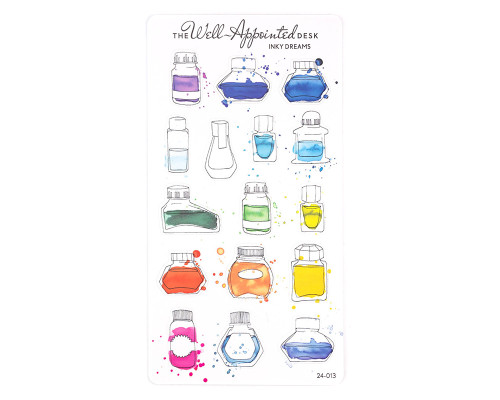 The Well-Appointed Desk Inky Dreams Ink Bottle Sticker Sheet