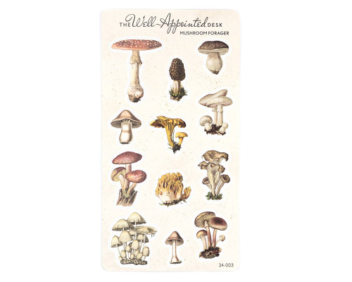 The Well-Appointed Desk Mushroom Forager Sticker Sheet
