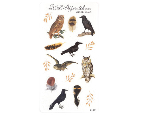 The Well-Appointed Desk Autumnal Avians Sticker Sheet