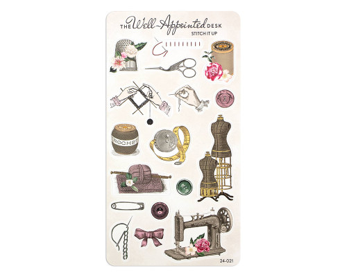 The Well-Appointed Desk Stitch It Up Sewing & Knitting Sticker Sheet