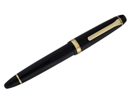Sailor 1911 Large Fountain Pen - Early Version - Black with Gold Trim, 21kt Medium Nib (2026-0715-13)