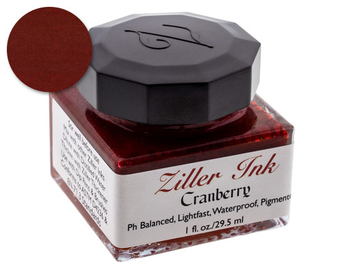 Ziller Cranberry Dip Pen Ink (1oz Bottle)