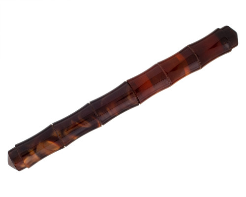 Ranga Bamboo Fountain Pen - Brown Swirl Celluloid, Steel Fine Flex Nib (2026-0819-05)
