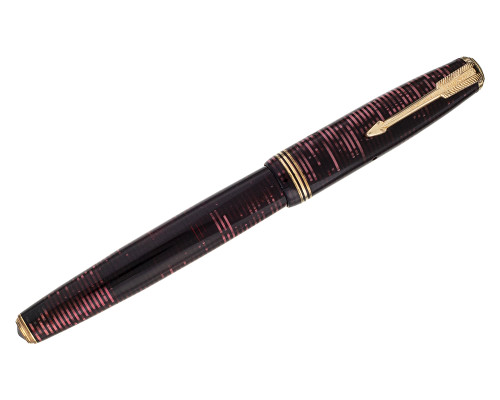 Parker Vacumatic Streamlined Standard - Burgundy Pearl Canadian, 14kt Fine Nib (2026-0930-11)