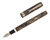 New Diamond Point Deluxe Fountain Pen and Mechanical Pencil Set - Grey and Bronze Stripe, Steel Fine Nib (2025-1001-01) - Pen Open