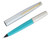 Teikin Pocket Pen - Champagne and Turquoise, Steel Dual Nib (2026-0206-04) - Open