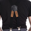 Clogger Premium Braces Black and Orange Logo Clip on Rear View