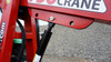 Remet C750 Hydraulic Tractor Crane - close up of boom arm pin adjustment.