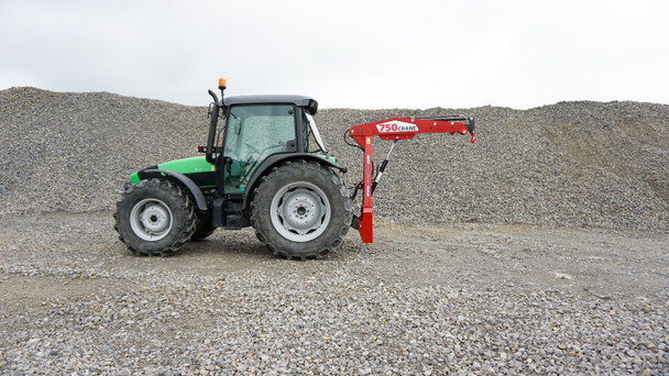 Remet C750 Hydraulic Tractor Crane fully retracted.