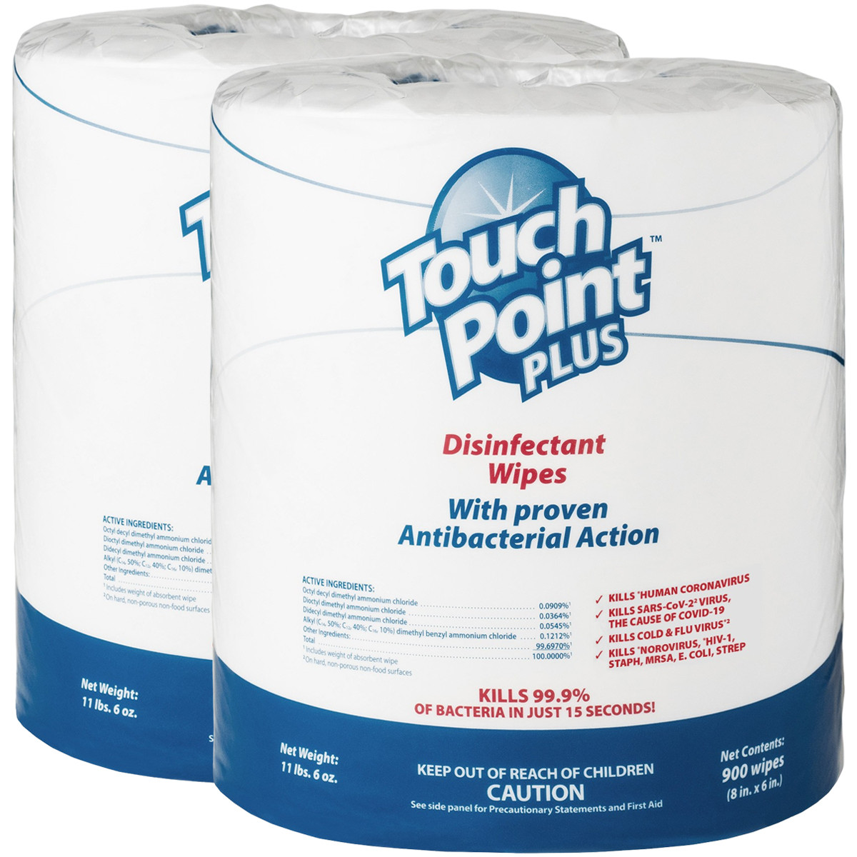 TouchPoint® Plus Disinfectant Wipes 2 Roll Case