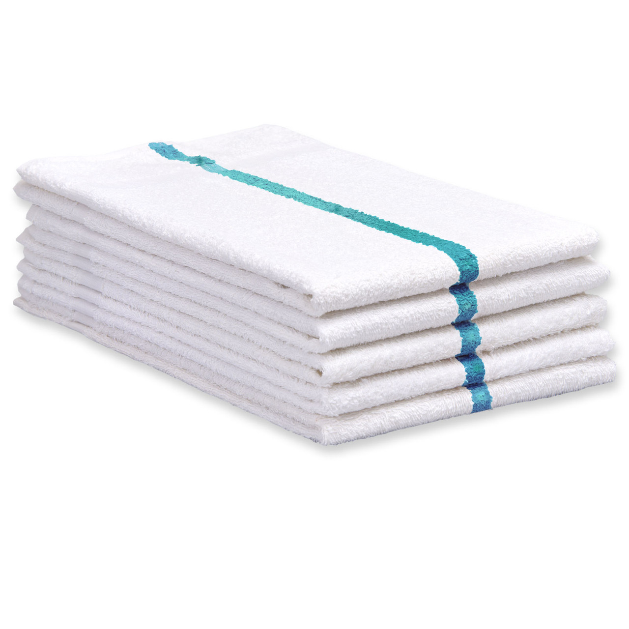 DecorRack Large Kitchen Towels, 100% Cotton, 16 x 27 inches, White and  Green, 6 
