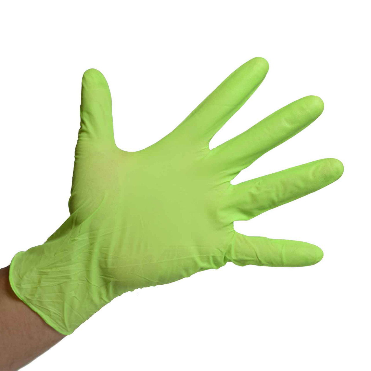 green nitrile gloves