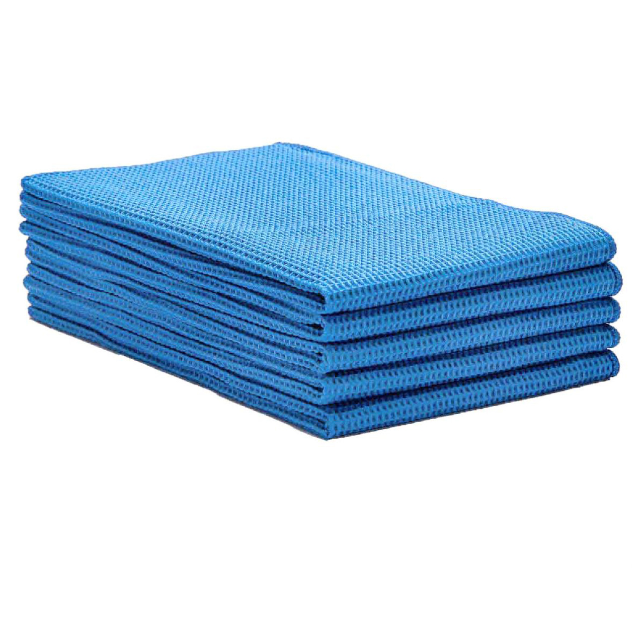 16x24 Microfiber Waffle Weave Towel - Pack of 6 Blue