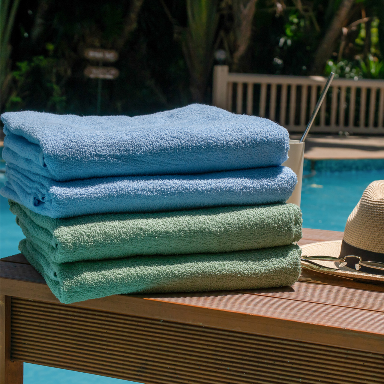 Colorfill Teal Pool Towels  Fade Resistant Pool Towels