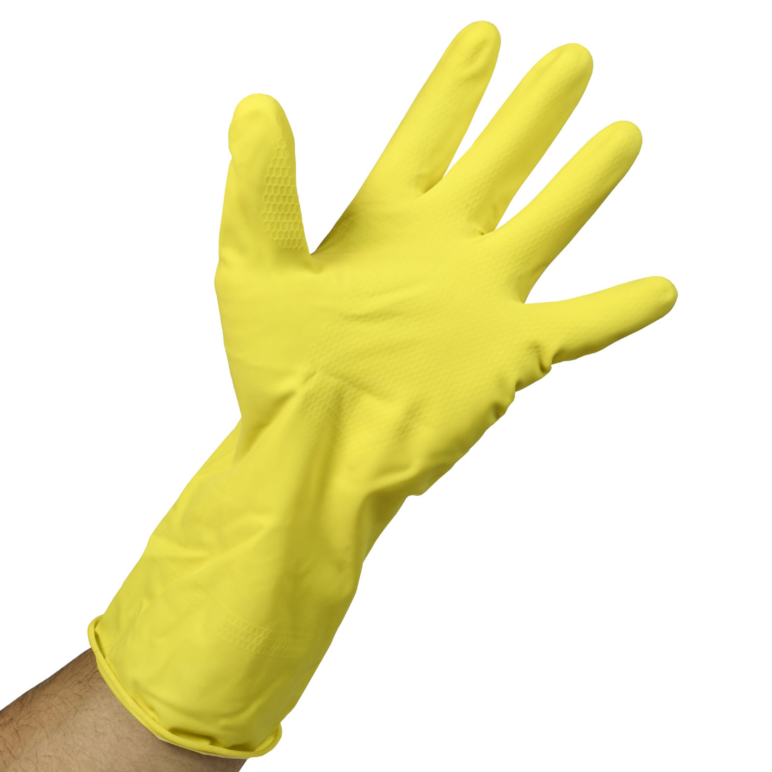 Wholesale Yellow Latex Gloves Flock Lined 16 Mil Glove